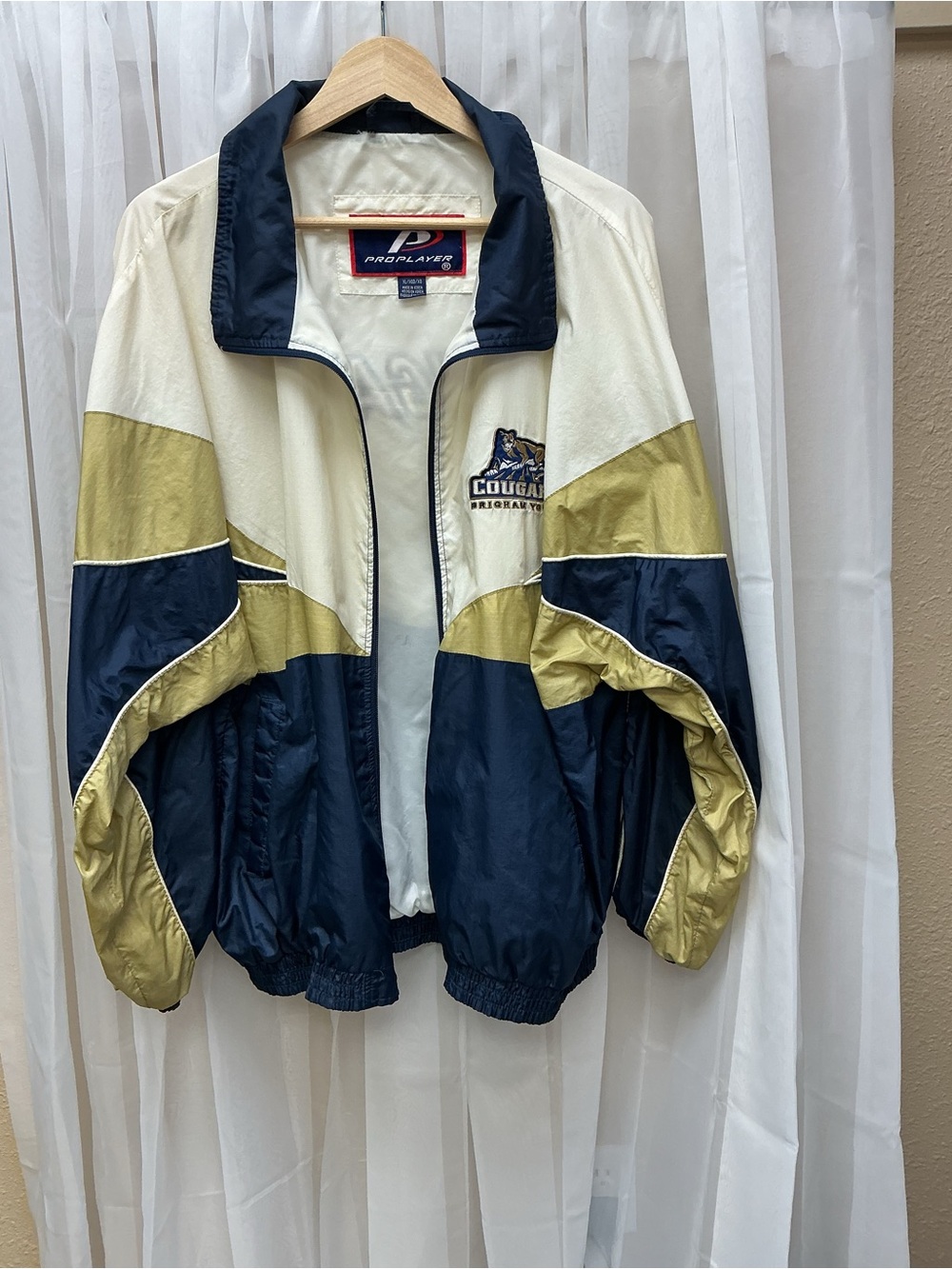 Pro Player BYU Cougars Navy, Cream & Red Retro Logo Jacket